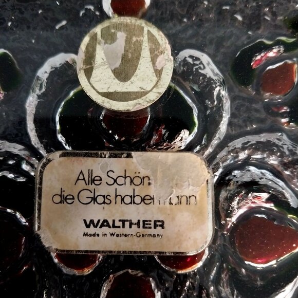 Walther Glass Crystal Dish With Handle Bowl Basket West Germany Vintage - Picture 4 of 6